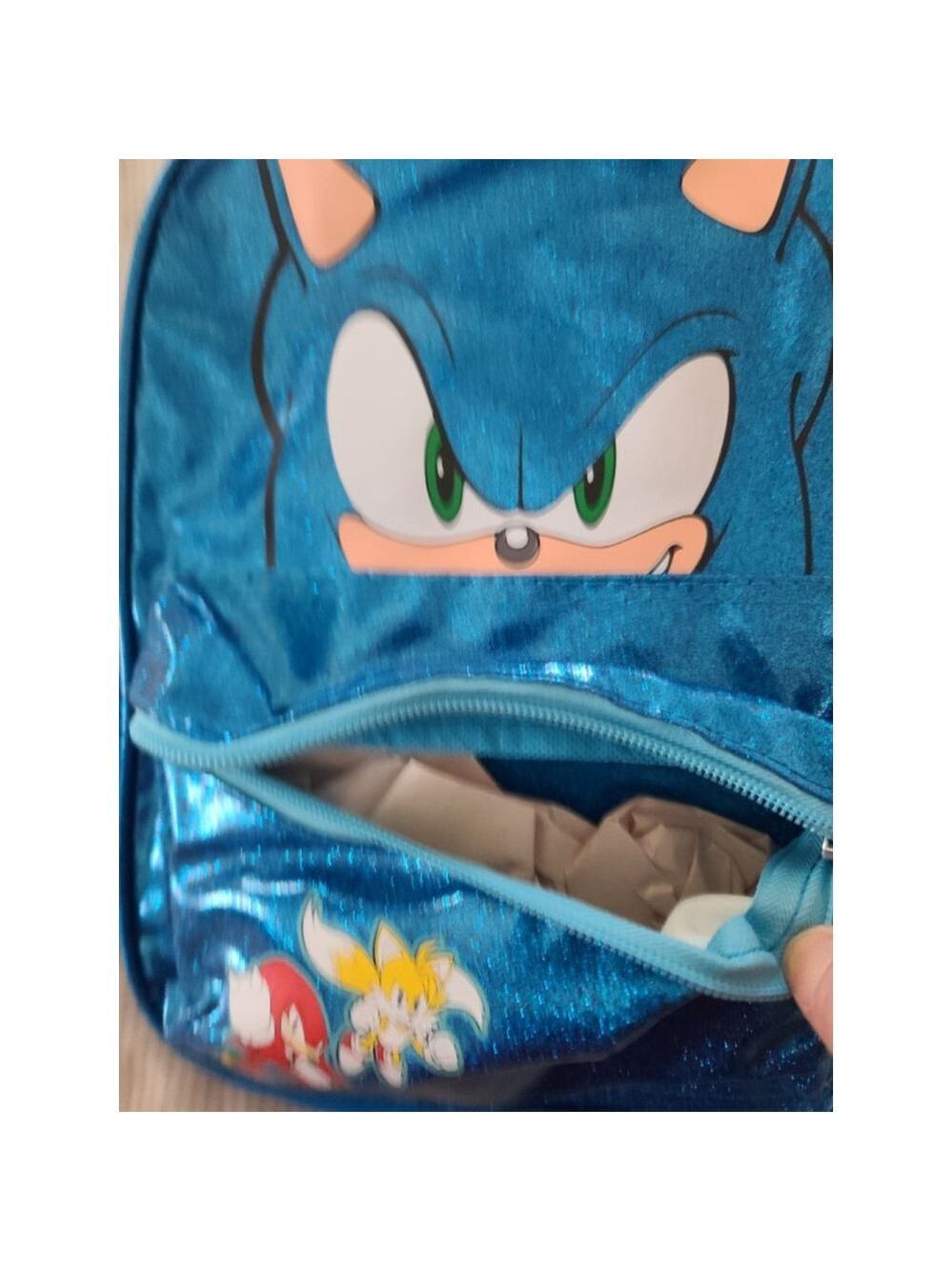 Sonic the Hedgehog Backpack, Blue Glitter, Kids - Picture 4 of 5